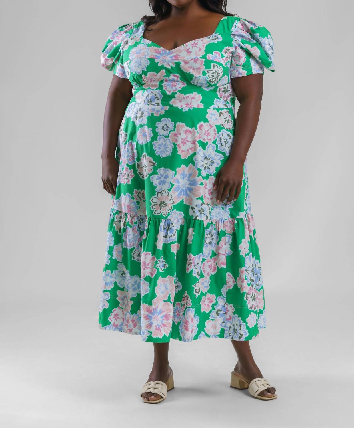 

Платье Danielle - плюс, цветочный принт, меловой, Kelly Green Tanya Taylor