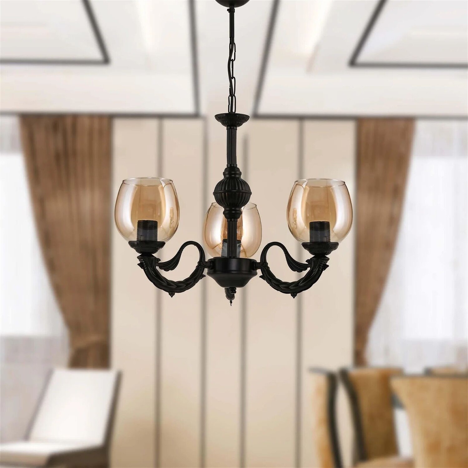 

Люстра Safir Light Riga Zamak Honey Glass, 3 предмета - черный