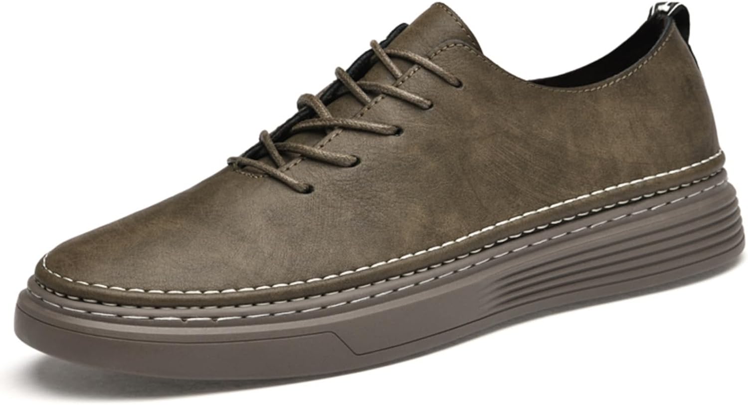 

Мужские повседневные оксфорды-кроссовки из натуральной кожи с перфорацией и шнуровкой Khwfjas, хаки