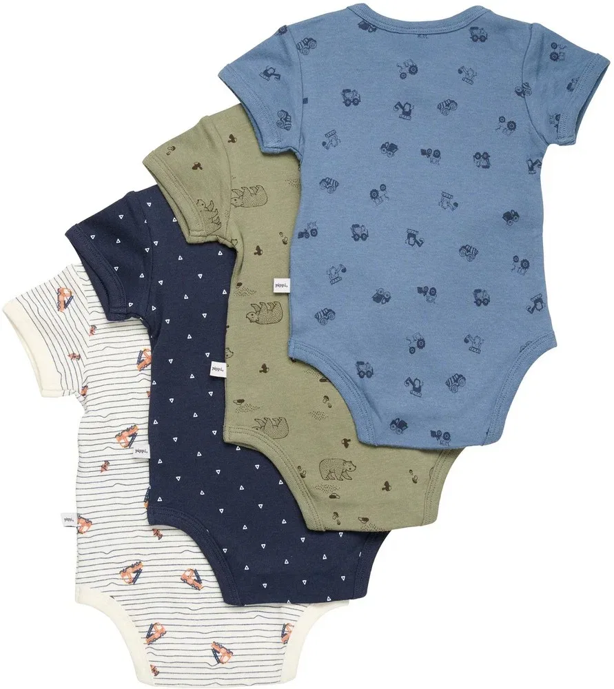 Боди детское с принтом, Pippi Babywear, зеленый