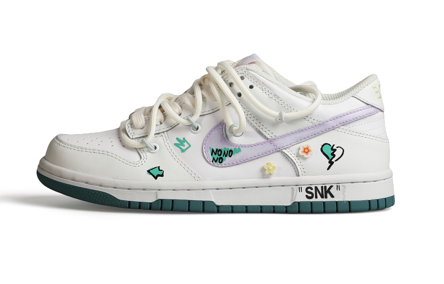 

Кроссовки Nike Dunk Skateboarding Shoes Women's Low-top White/green, фиолетовый