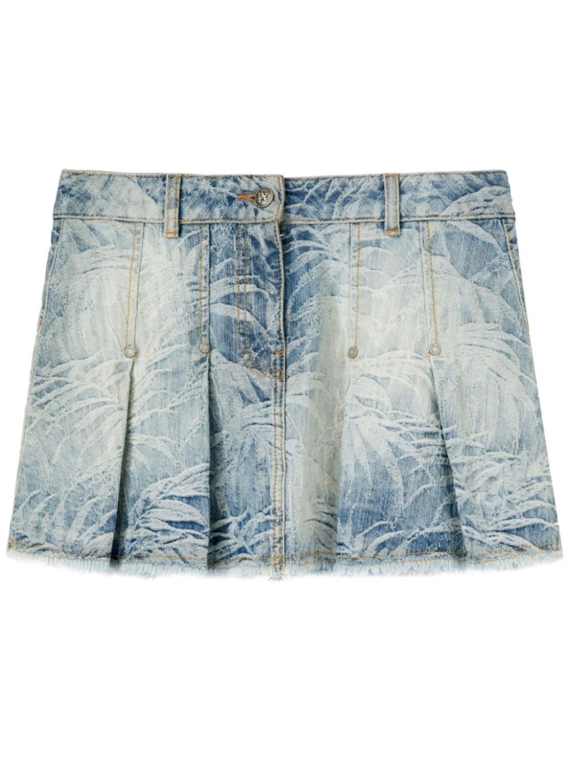 

Palm Angels жаккардовая юбка мини со складками, синий