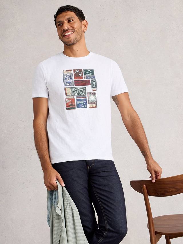 

Abersoch хлопковая футболка Regular Fit с коротким рукавом и принтом White Stuff, White