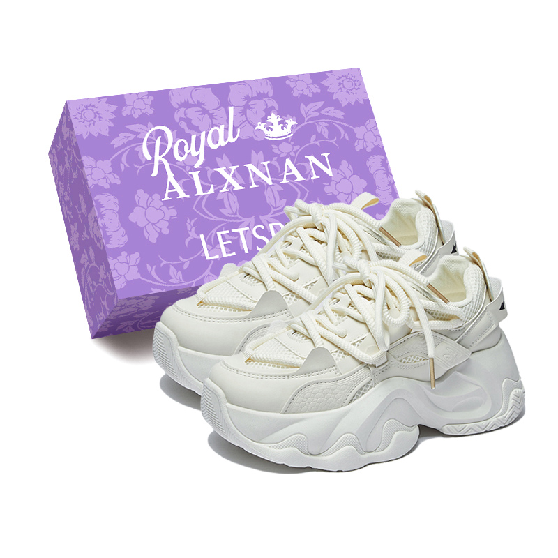 Alxnan Женские низкие массивные кроссовки Beige с коробкой, цвет Beige+Box