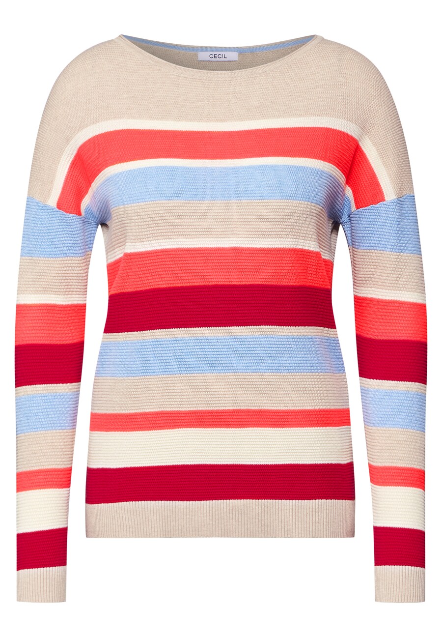 

Свитер CECIL, цвет Beige/Blood red/Dark red