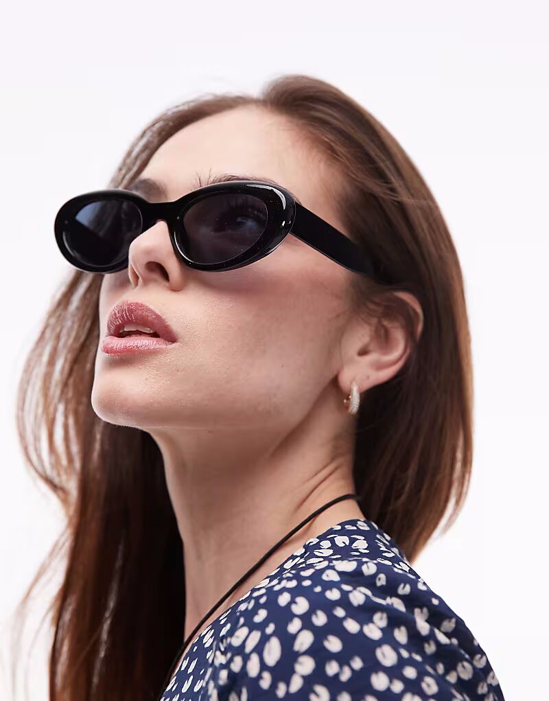 

Круглые солнцезащитные очки Topshop Sicily черного цвета