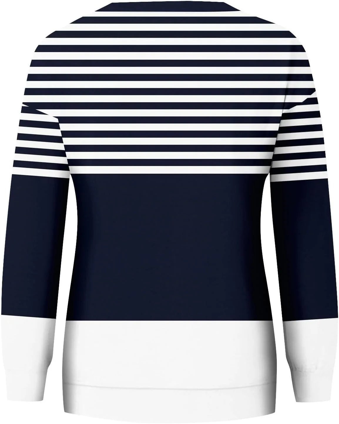 Поло в полоску для женщин, Casual, свободный крой, длинный рукав, Plus Size — фото 4