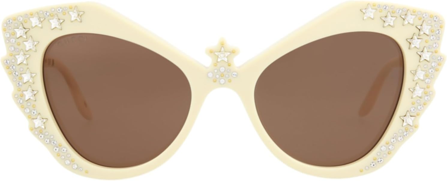 

Солнцезащитные очки Gucci «кошачий глаз», цвет слоновой кости, коричневый цвет слоновой кости, роскошные очки, изготовленные в Италии, оправа из ацетата, дизайнерская мода для повседневной роскоши