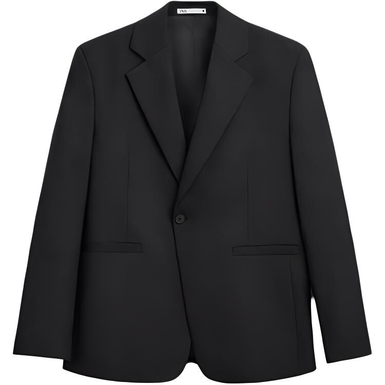 

Деловой костюм мужской черный Zara, черный