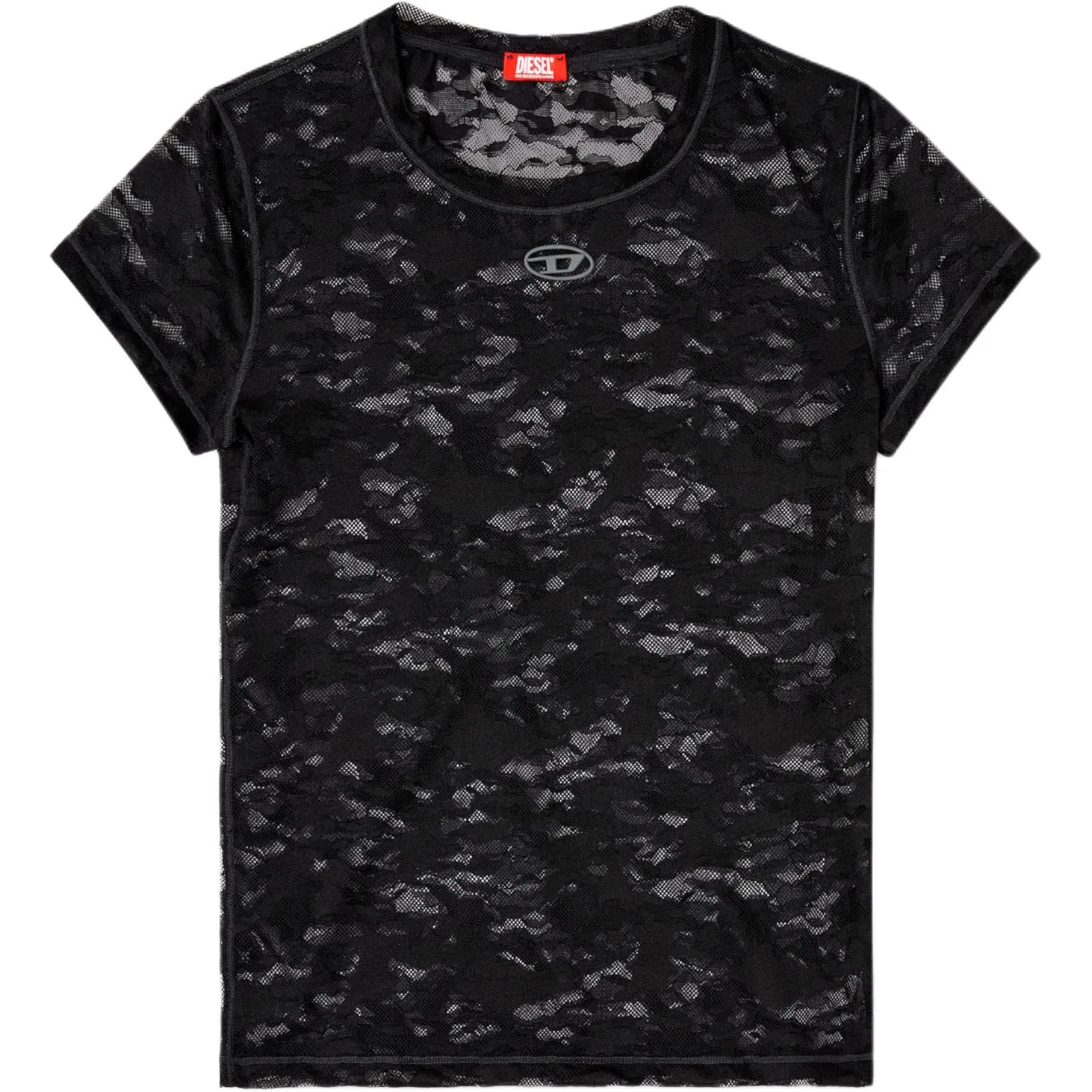 Топ Kasia Utlt с коротким рукавом и кружевом DIESEL, Black
