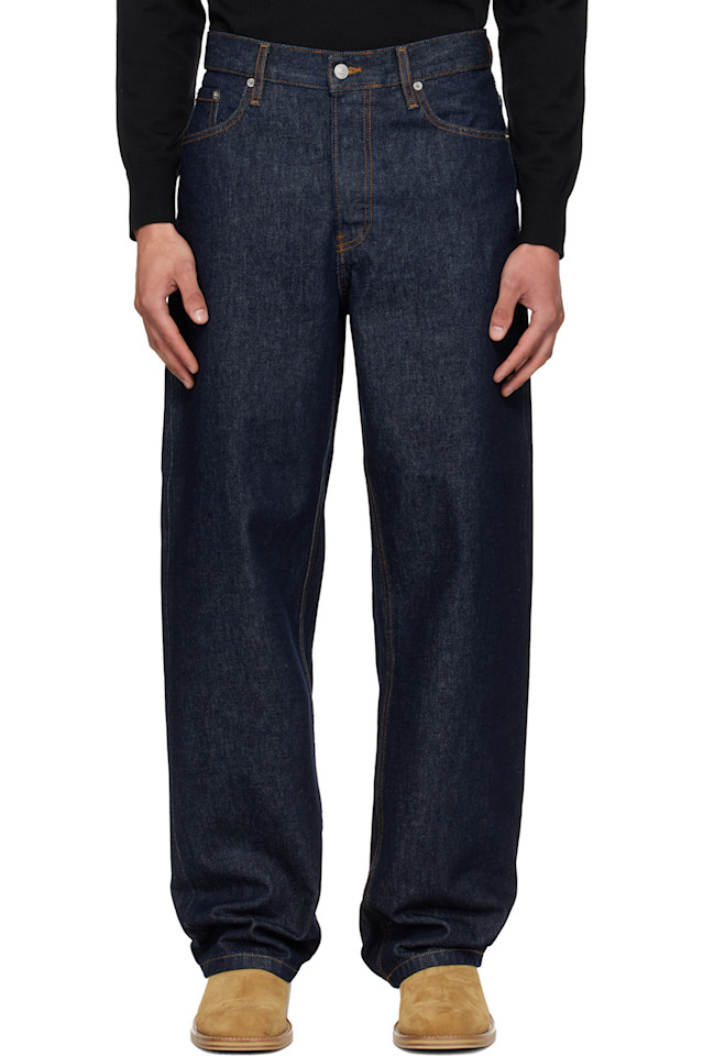 

Dries Van Noten Свободные джинсы темно-синего цвета