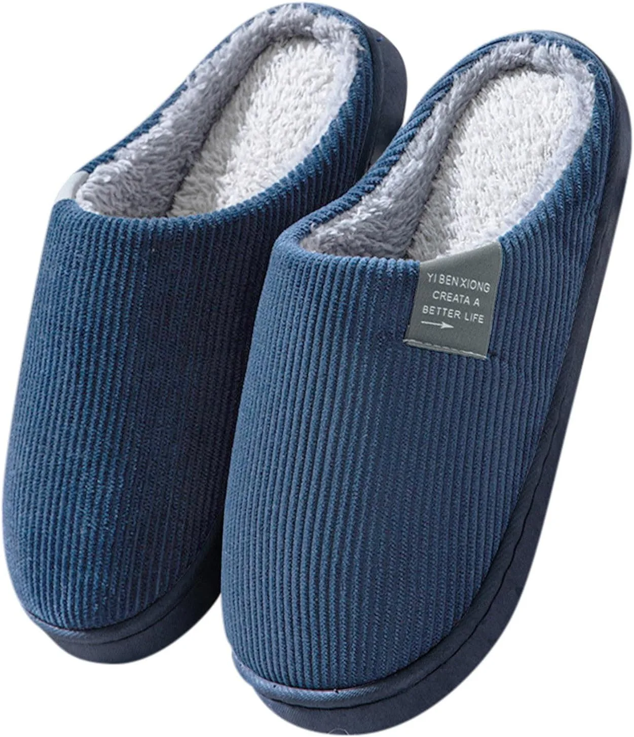 Мягкие плюшевые тапочки унисекс для женщин и мужчин - для зимы и лета, легкие, теплые, мягкие тапочки, красивые женские тапочки пены с эффектом Pamyati Bastwahl, темно-синий — фото 2
