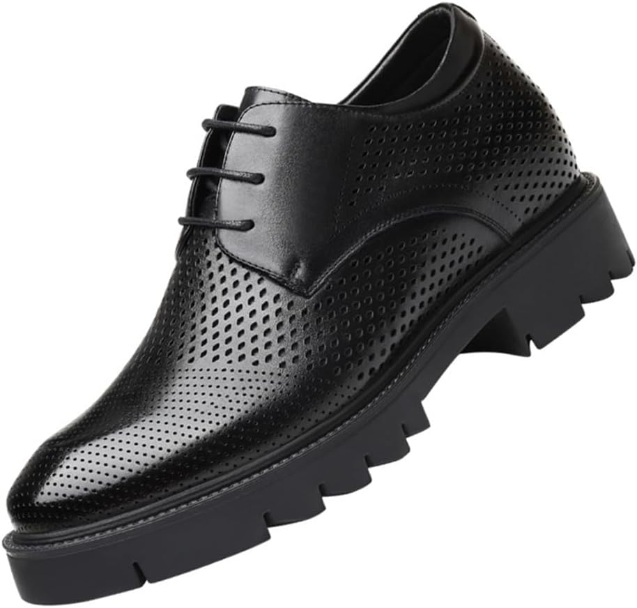 

Мужские туфли YGCEEIA, повседневные, с незаметным увеличением роста, оксфорды, комфортные, дышащие, с вырезами, для формального делового стиля, 3.93inchs(10cms)