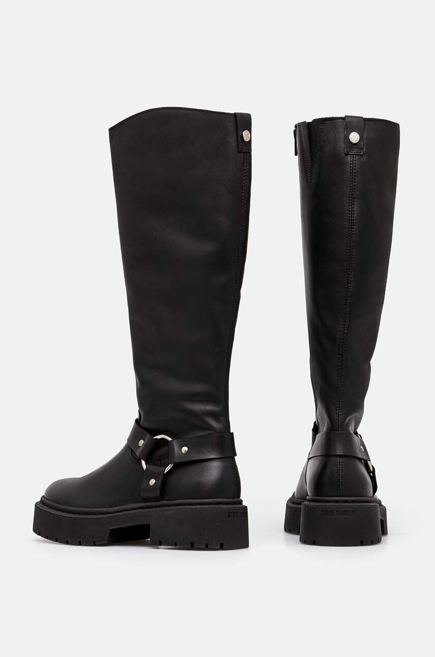 Сапоги женские Steve Madden Glimmer из натуральной кожи, черный — фото 4