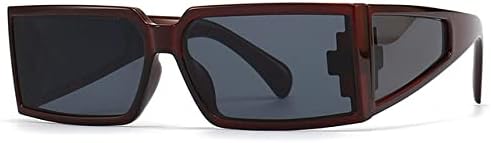 

Солнцезащитные очки в стиле ретро 2027 года, толстая оправа, маленькие прямоугольные, для женщин, серебристые, с боковой защитой, плоская верхняя часть, для мужчин MTZJH, C5