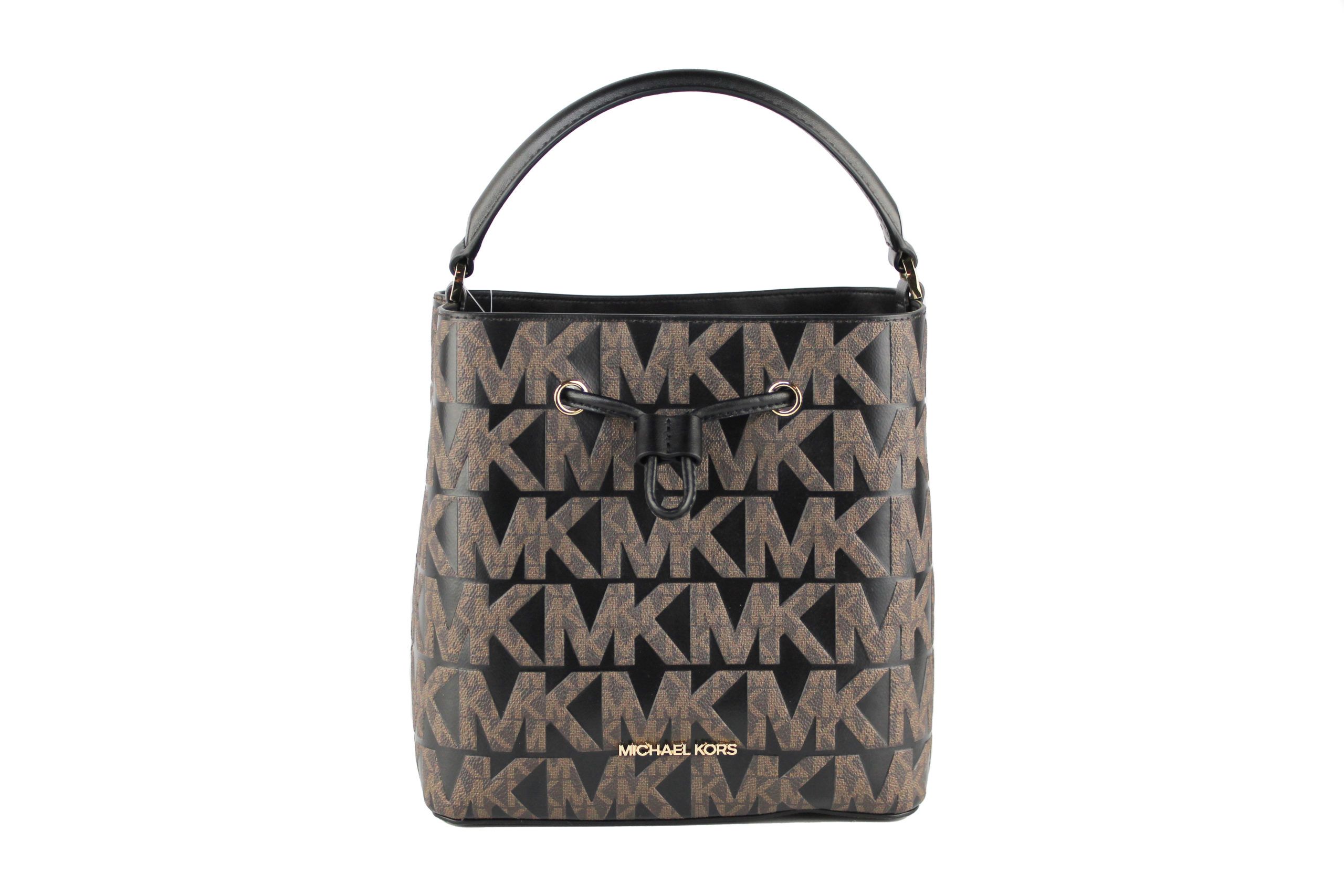 

Сумка-хобо из кожи Suri Medium с завязками на шнурке (черная, многоцветная) Michael Kors