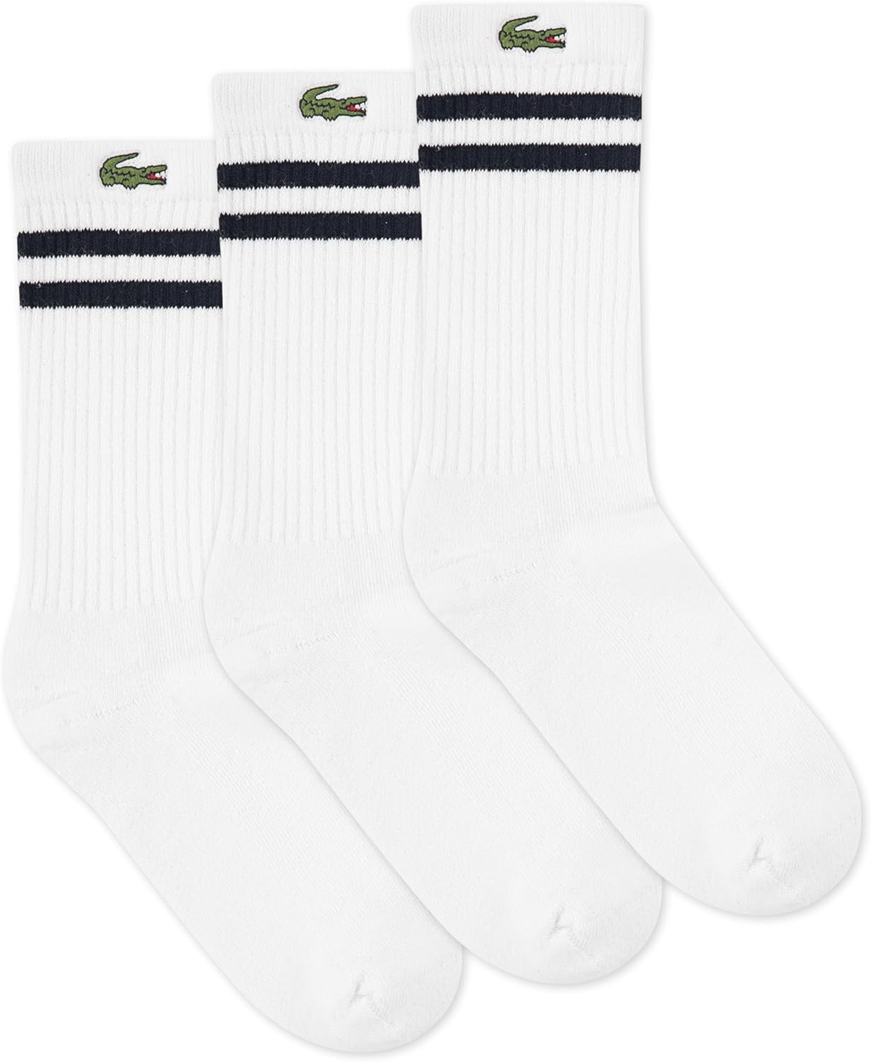Упаковка из 3 пар трикотажных носков Lacoste для мальчиков на каждый день, White — фото 2