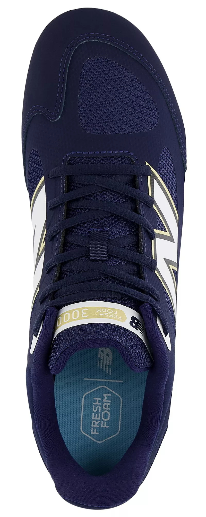 Бейсбольные кроссовки New Balance Fresh Foam 3000 V7 для газона, темно-синий/белый — фото 2