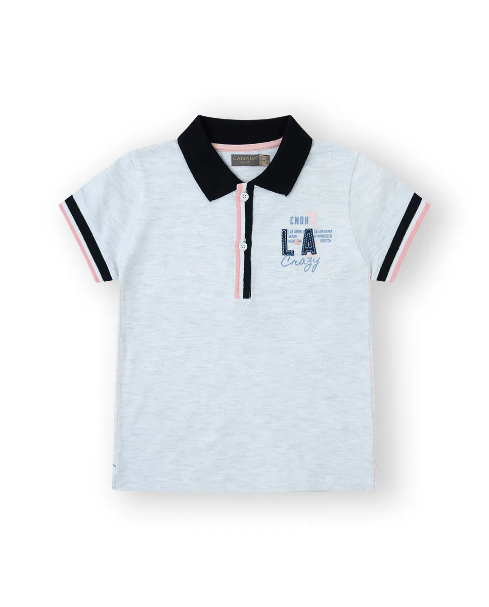 

Белая хлопковая рубашка-поло для мальчика Canada House, белый