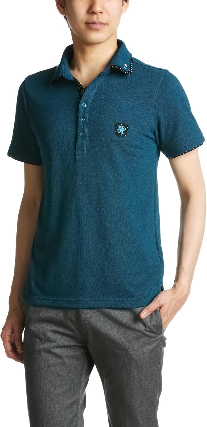 

Поло с двойным воротником и точечным рисунком Pincponc, синий