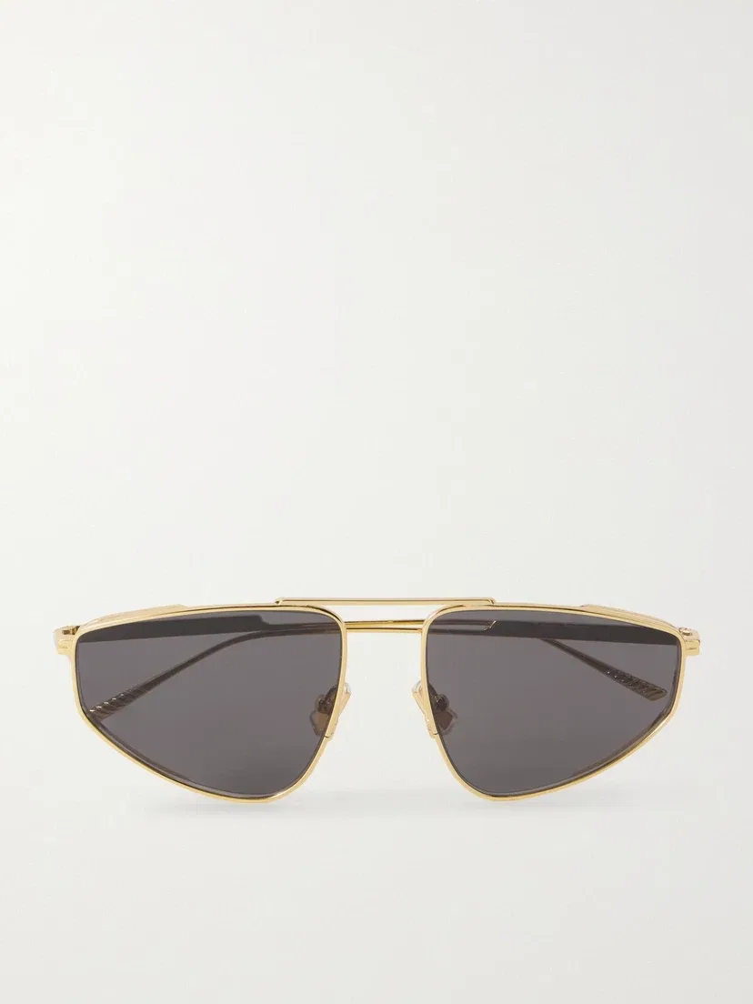 Солнцезащитные очки-авиаторы Ribbon золотистого цвета BOTTEGA VENETA EYEWEAR, золотой