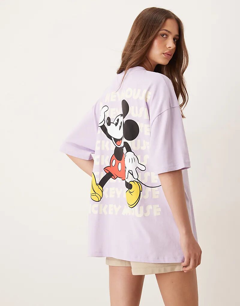 

Футболка Disney оверсайз ASOS DESIGN с принтом Микки Мауса сиреневого цвета
