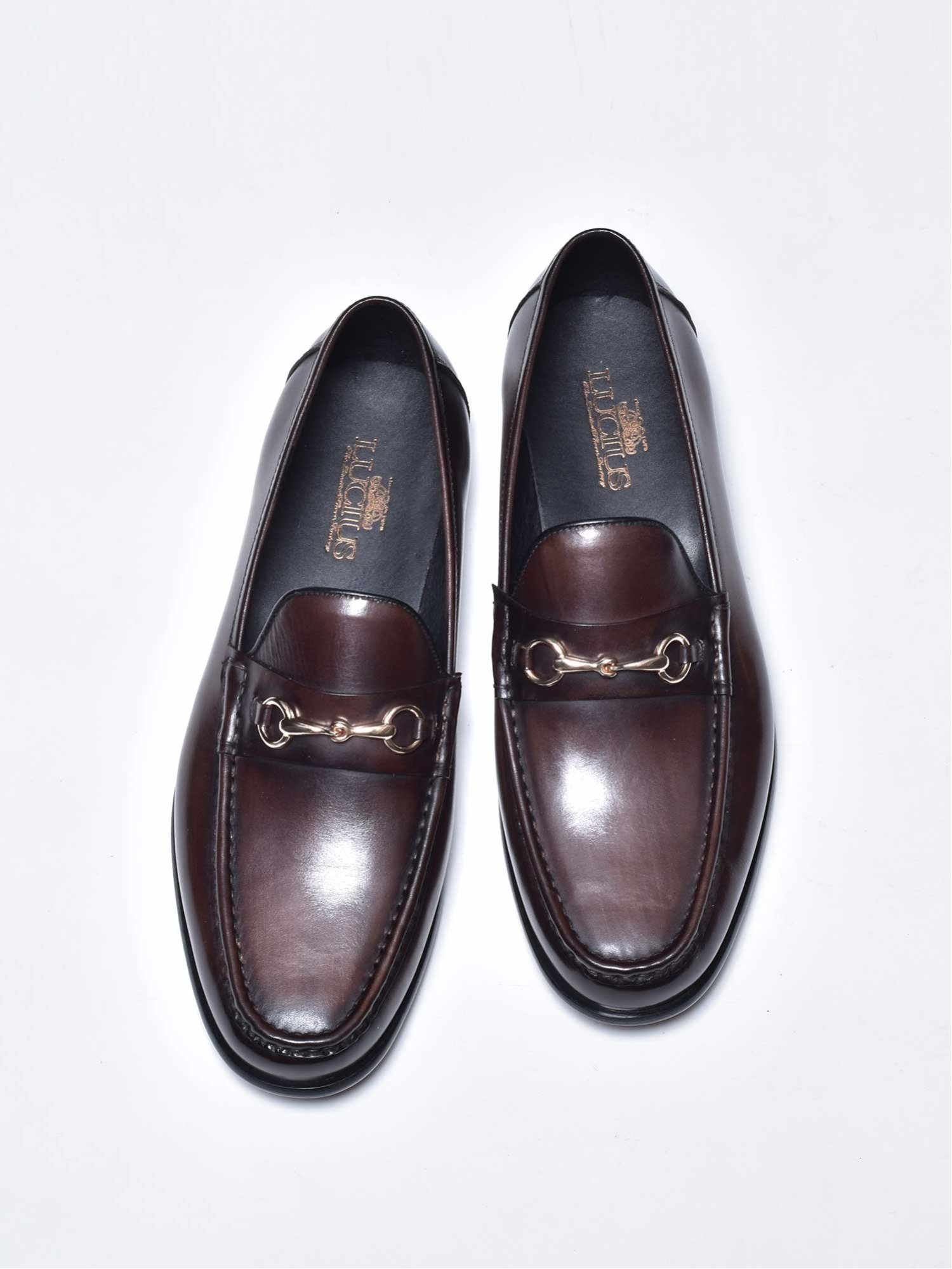 Кожаные лоферы LUCIUS, Dark Brown — фото 2