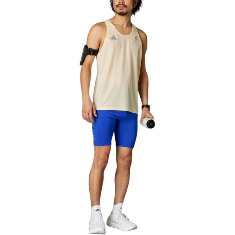 Топ без рукавов Adidas Own The Run Tank Top бежевый — фото 2