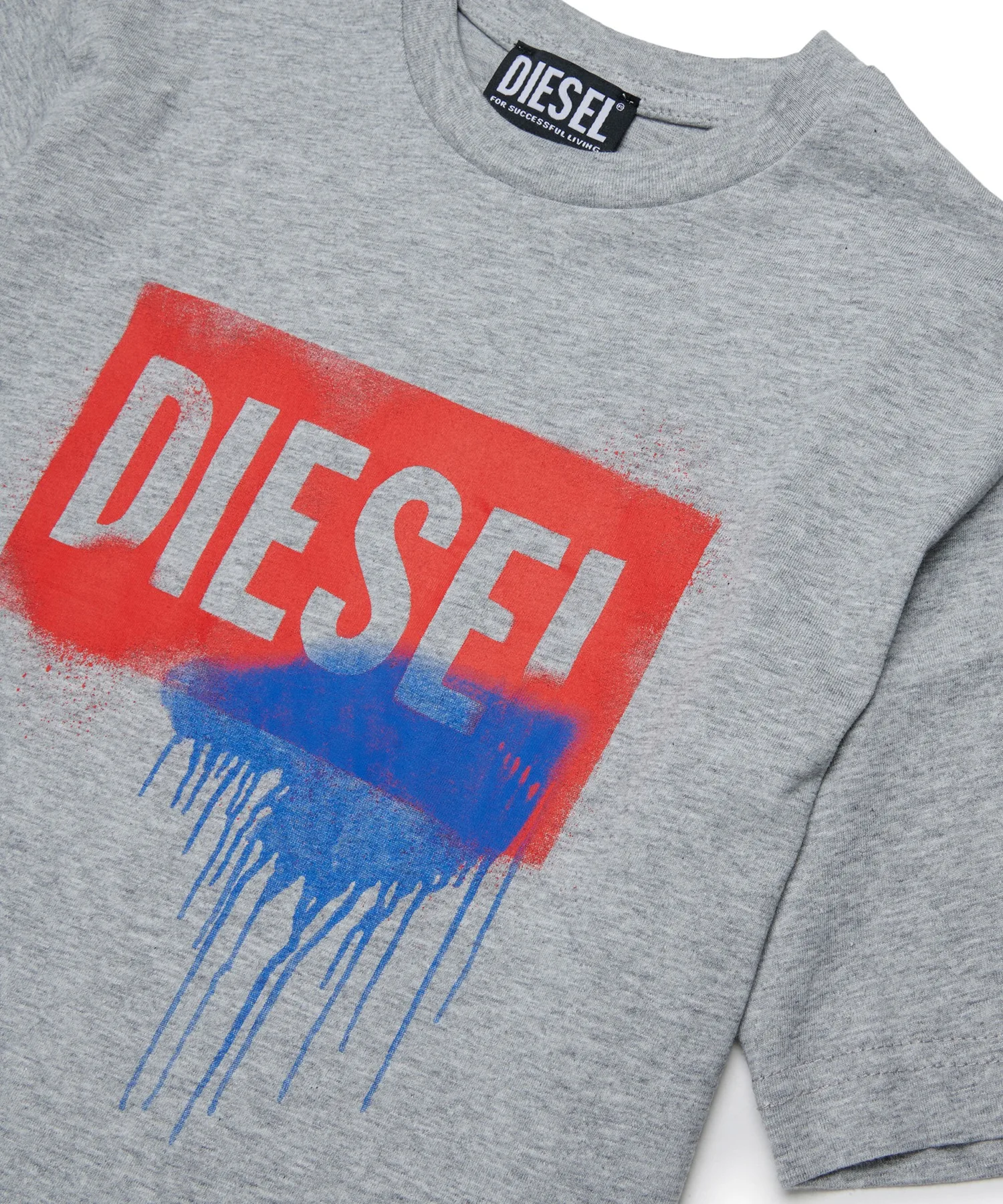 Детская футболка с логотипом DIESEL KIDS серая — фото 3