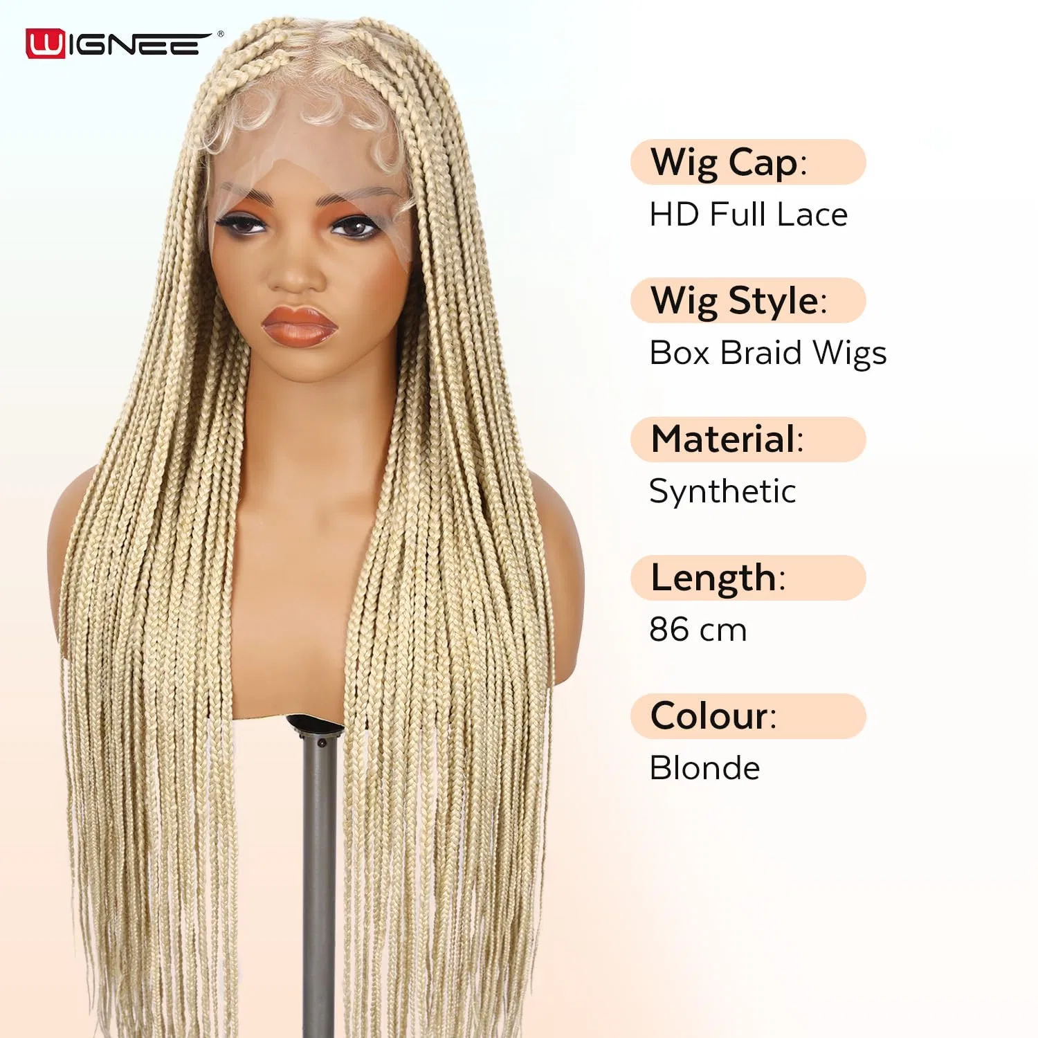 Парик «Full Lace Knotless Box Braids» 86 см от WIGNEE Wignee, Blonde — фото 3