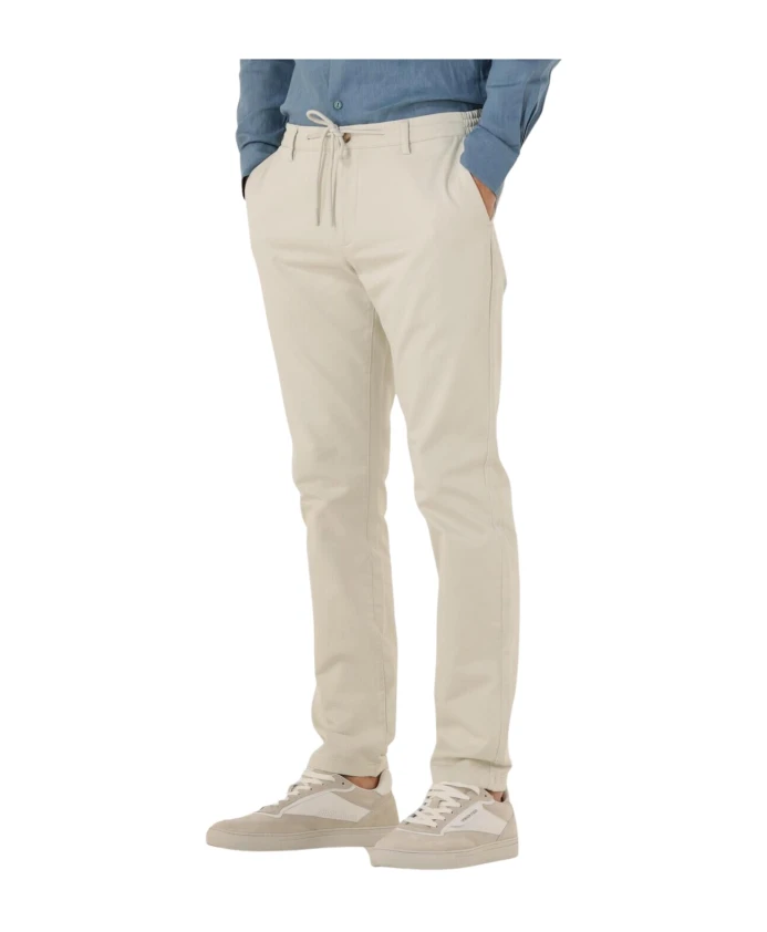 

Бежевые трикотажные брюки-джоггеры из саржи, зауженного кроя. Dstrezzed, бежевый