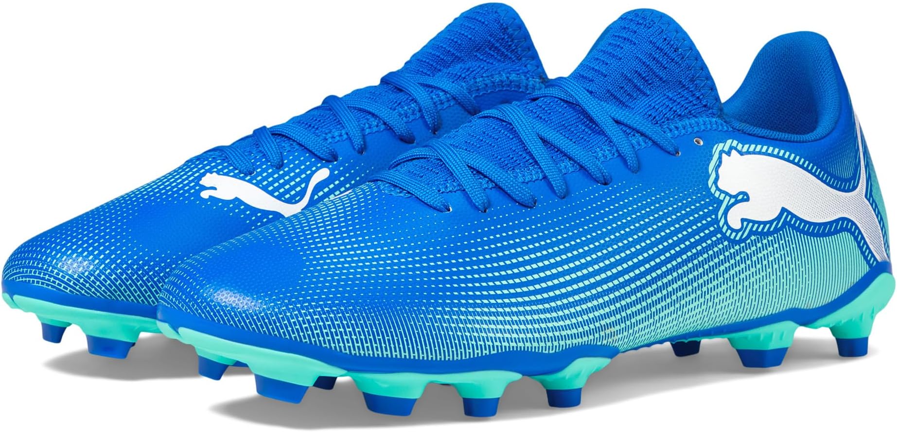 

Кроссовки PUMA Future 7 Play Firm Ground/Artificial Ground Soccer Cleats, цвет Hyperlink Blue-Mint-Puma White