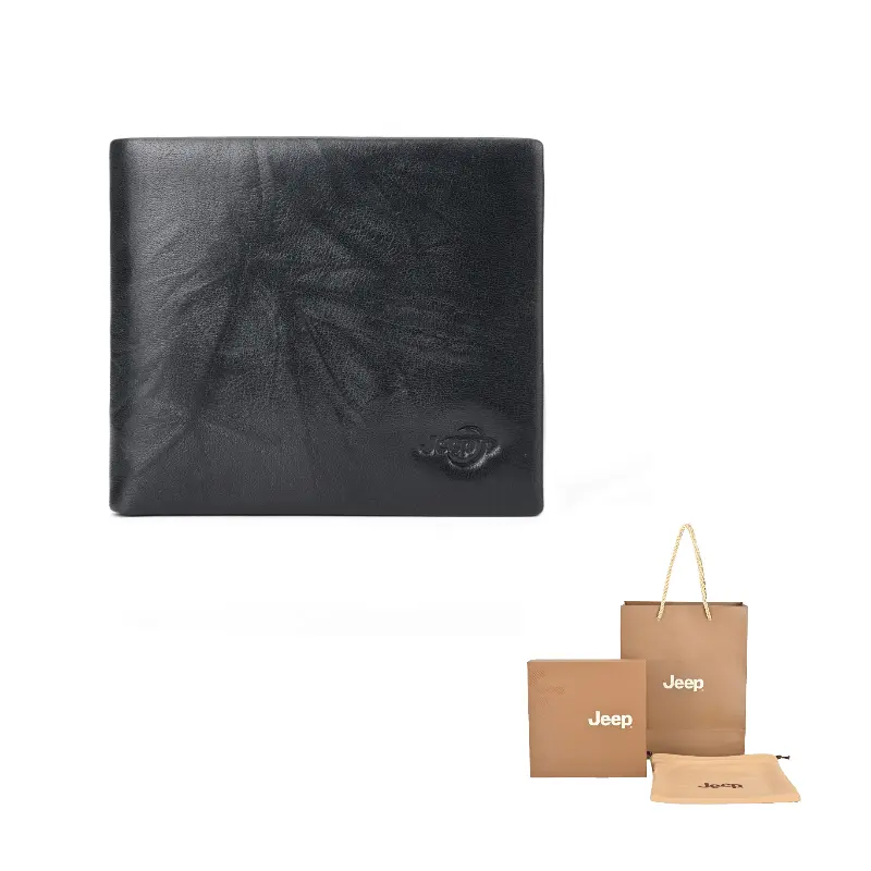 

Jeep Кожаный кошелек из натуральной воловьей кожи Regular Men's Black