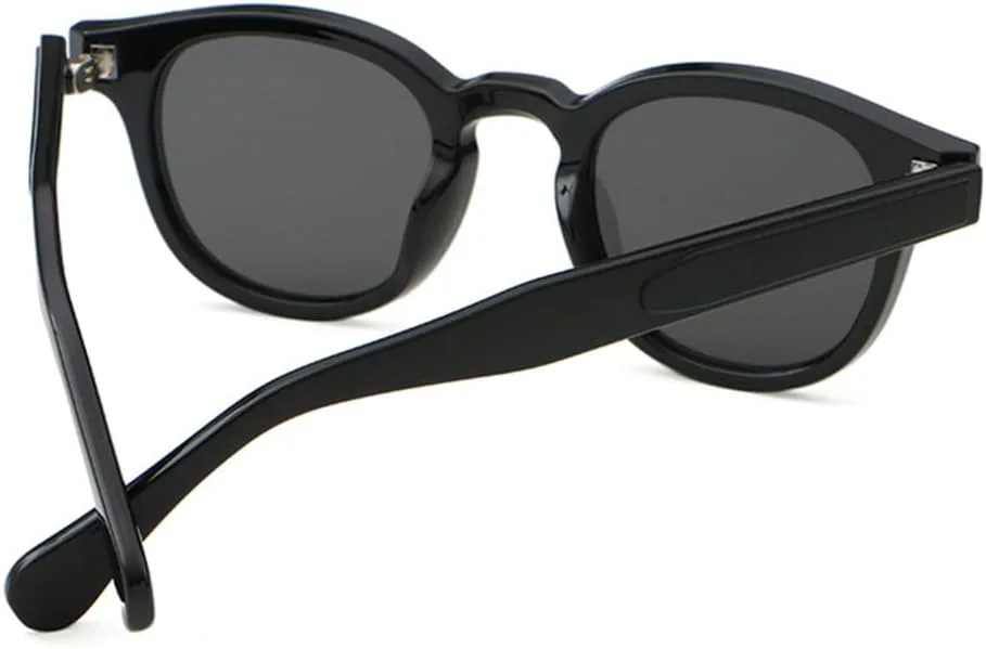 

Круглые солнцезащитные очки для мужчин, ретро-солнцезащитные очки для женщин, мужские солнцезащитные очки UV400 из ацетата, женские аксессуары VFDHN, Clear Black Grey