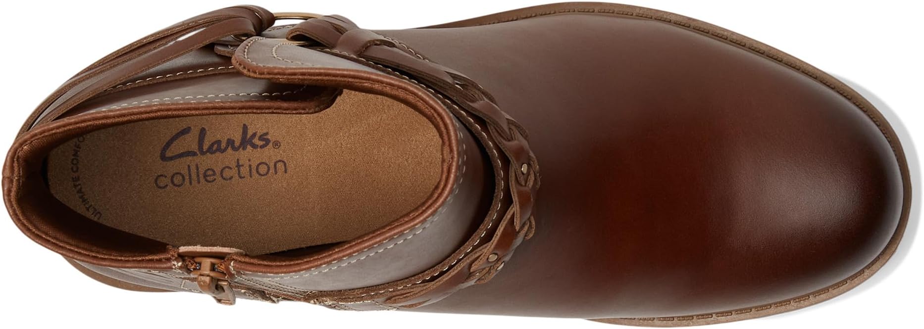 Ботинки женские Clarks Hearth Kaylie  с переплетенным ремешком, коричневый — фото 2