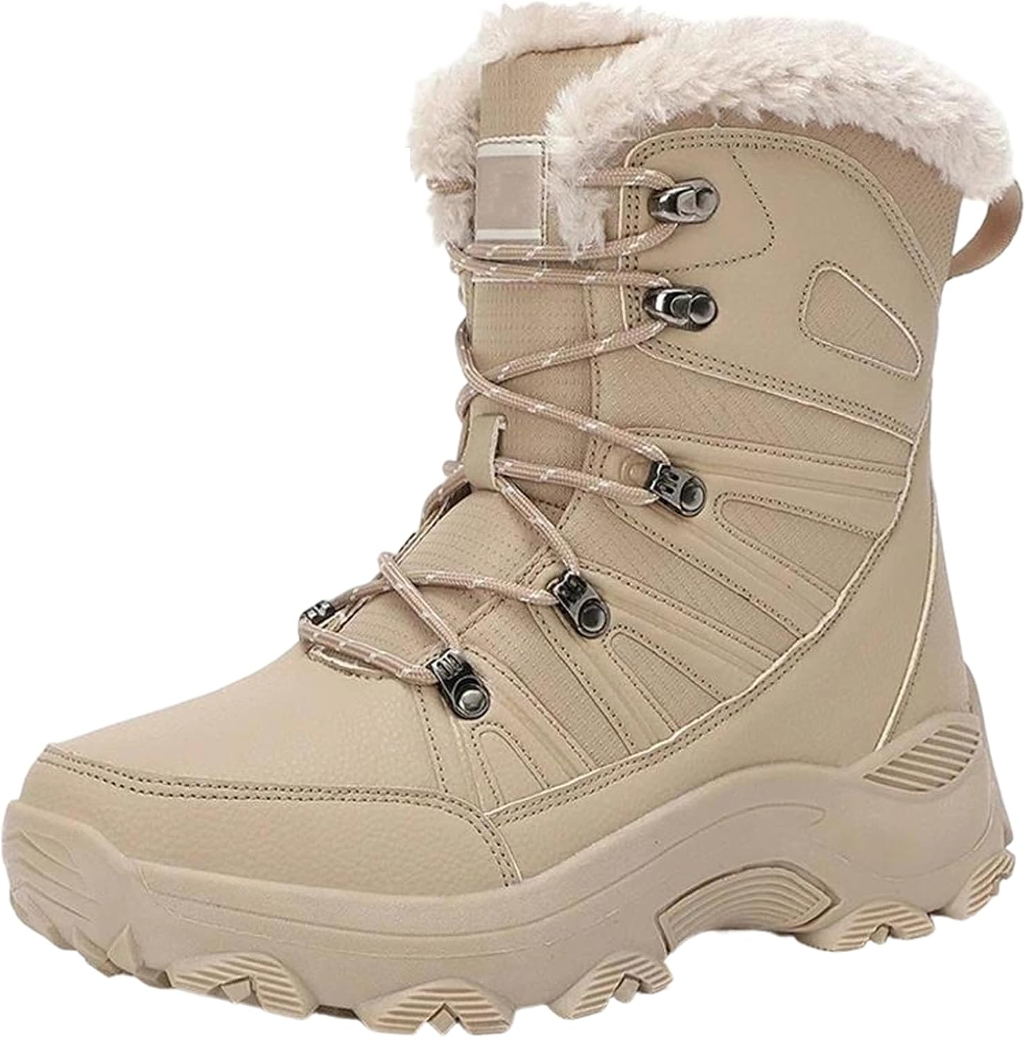 

Мужские зимние ботинки Alloaone большого размера из искусственной кожи с утеплителем, противоскользящие, походные, тактические ботинки для тепла и защиты, хаки