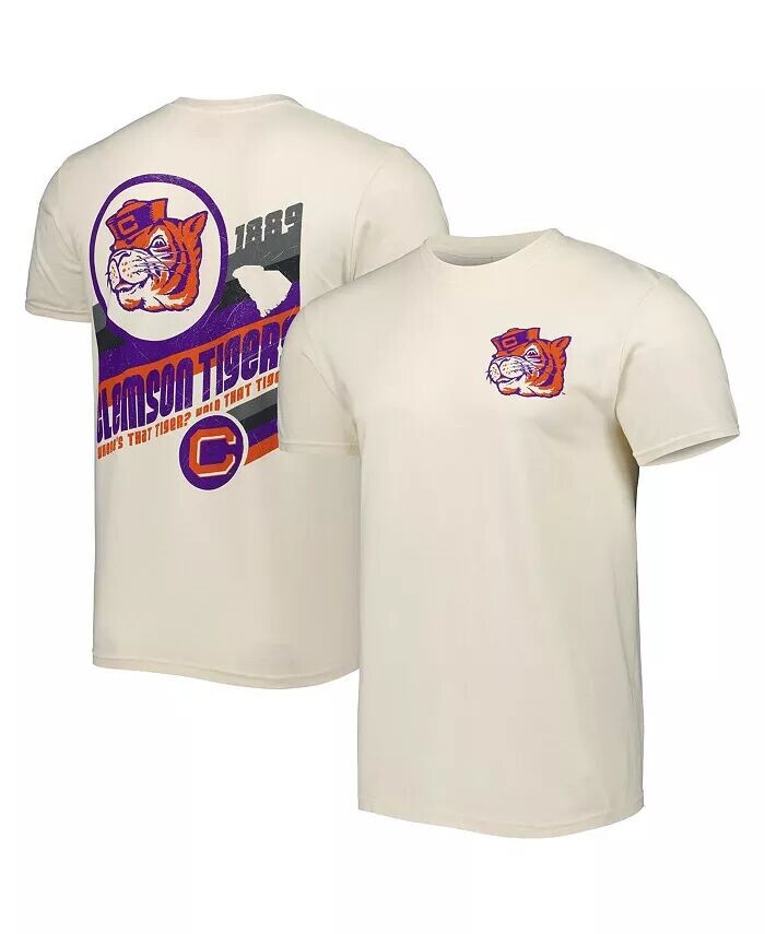 

Мужская кремовая футболка Clemson Tigers Vault Vintage Comfort Color Image One