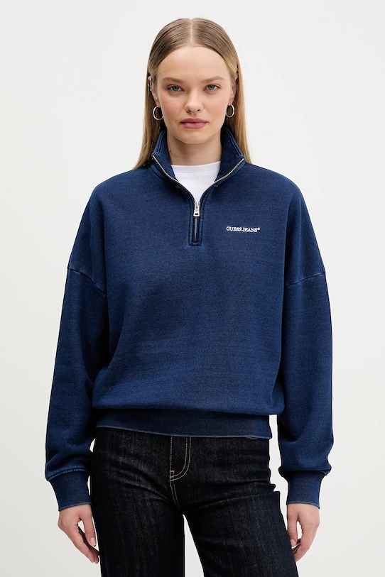 

Хлопковая толстовка Guess Jeans, темно-синий