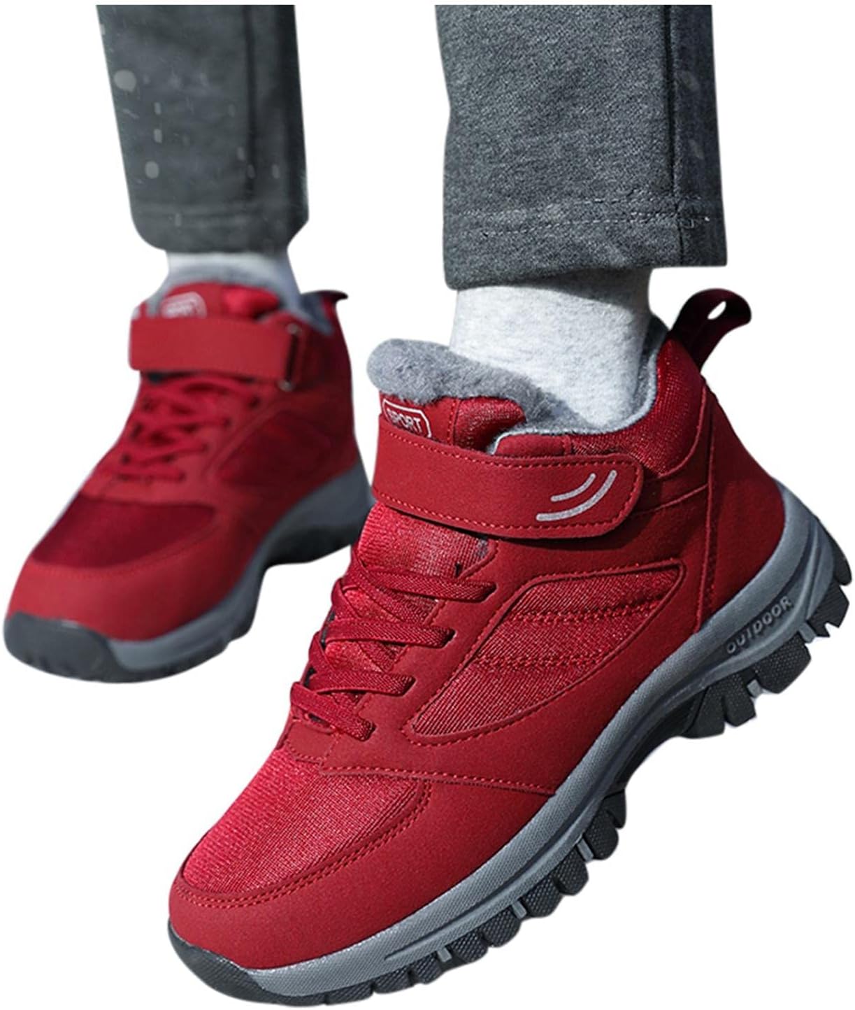 

Зимние ботинки Hbeylia для женщин, мужчин и пар, водонепроницаемые, с искусственным мехом, теплые, на шнуровке, слипоны, модные кроссовки, для прогулок, с термо-утеплителем из флиса, легкие спортивные короткие ботинки для лыж и походов