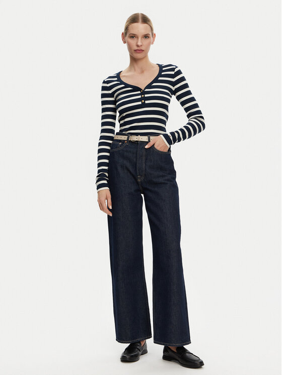 Блузка облегающего кроя Henley WW0WW43905 Tommy Hilfiger, синий — фото 2
