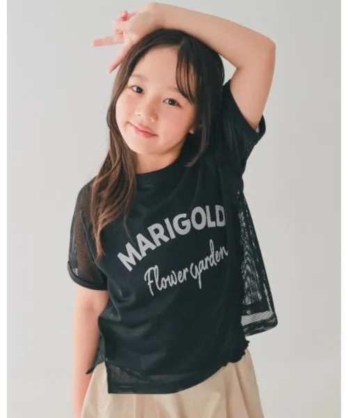 Детская футболка NHT Marigold, сетка, чёрный
