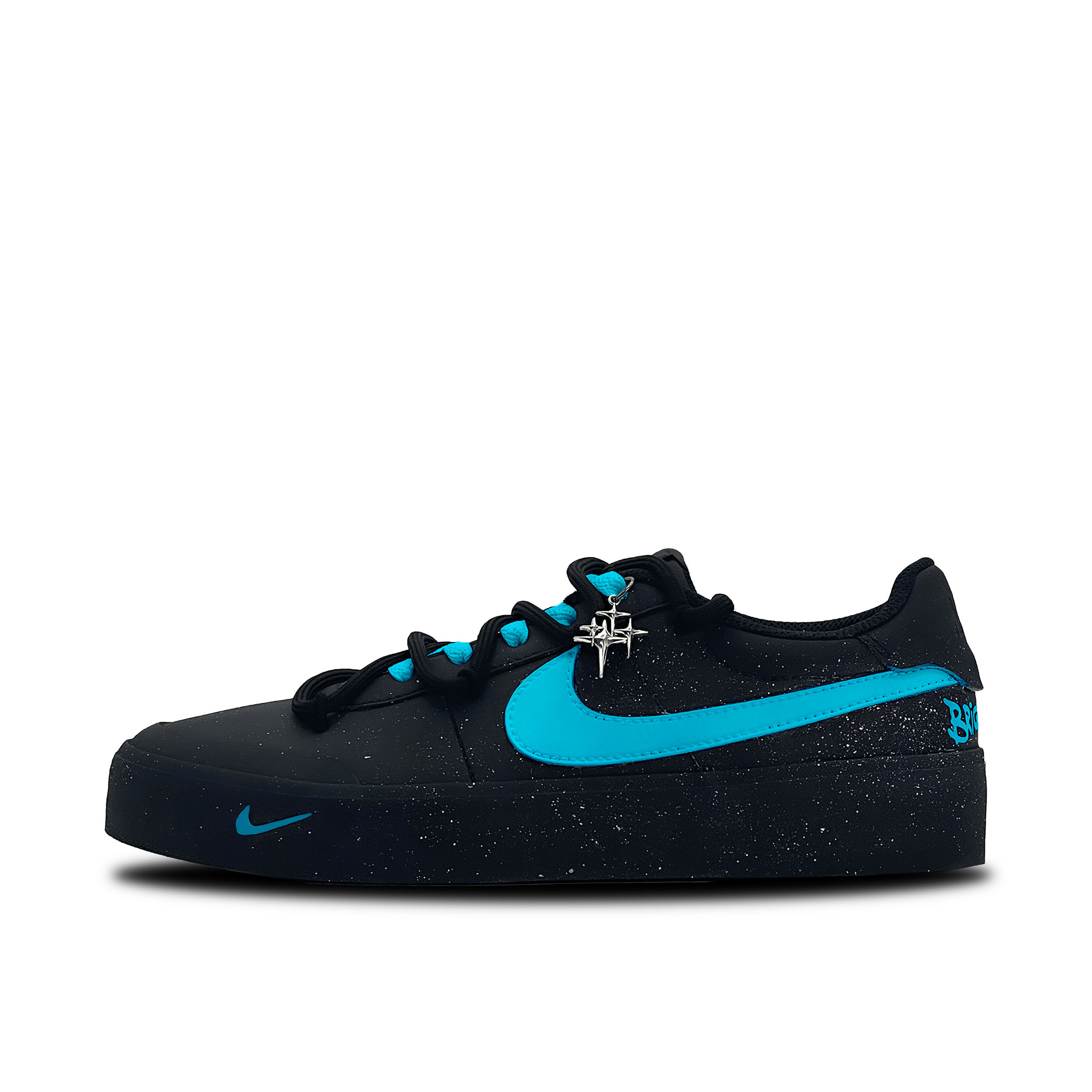 

Nike Кроссовки Court Shot Blue Star Feather с низким верхом, устойчивые к истиранию, для скейтбординга, мужские, черно-синие