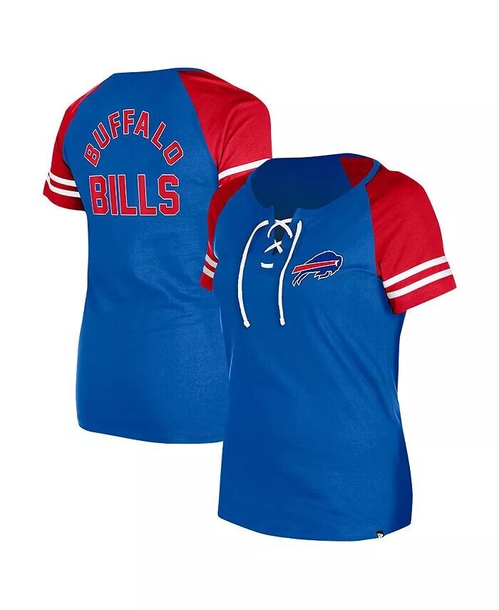 

Женская футболка Royal Buffalo Bills Lace-Up Raglan New Era