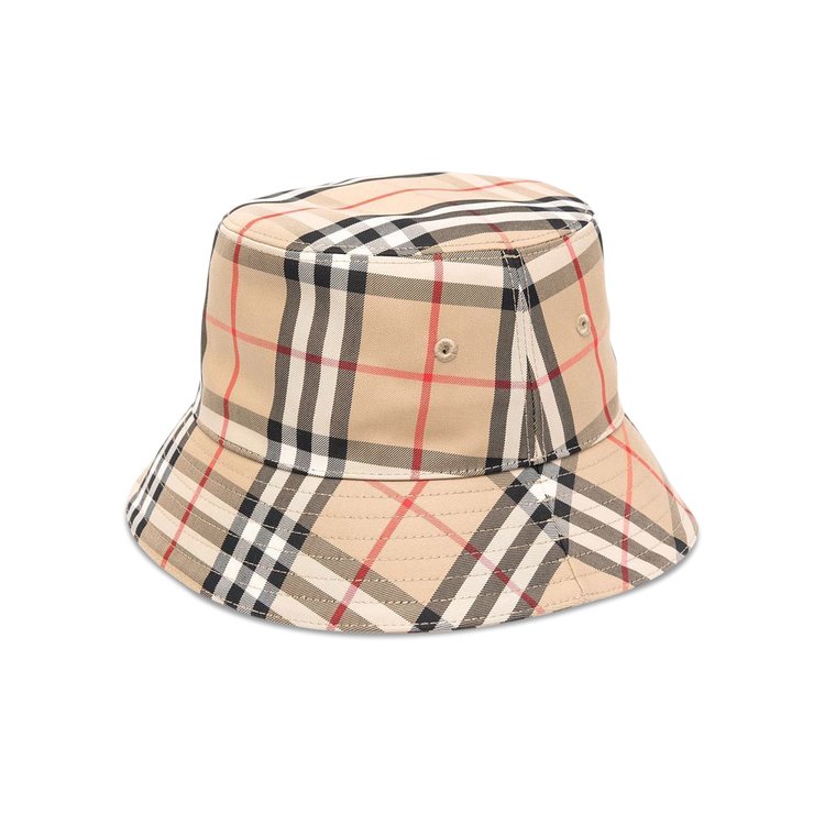 

Панама Burberry Kids Vintage Check Print Bucket Hat, цвет Archive Beige