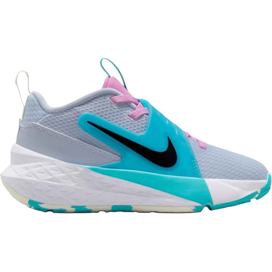 Nike Team Hustle D 12 Low top Детские баскетбольные кроссовки Gray Blue для детей 3-7 лет — фото 3