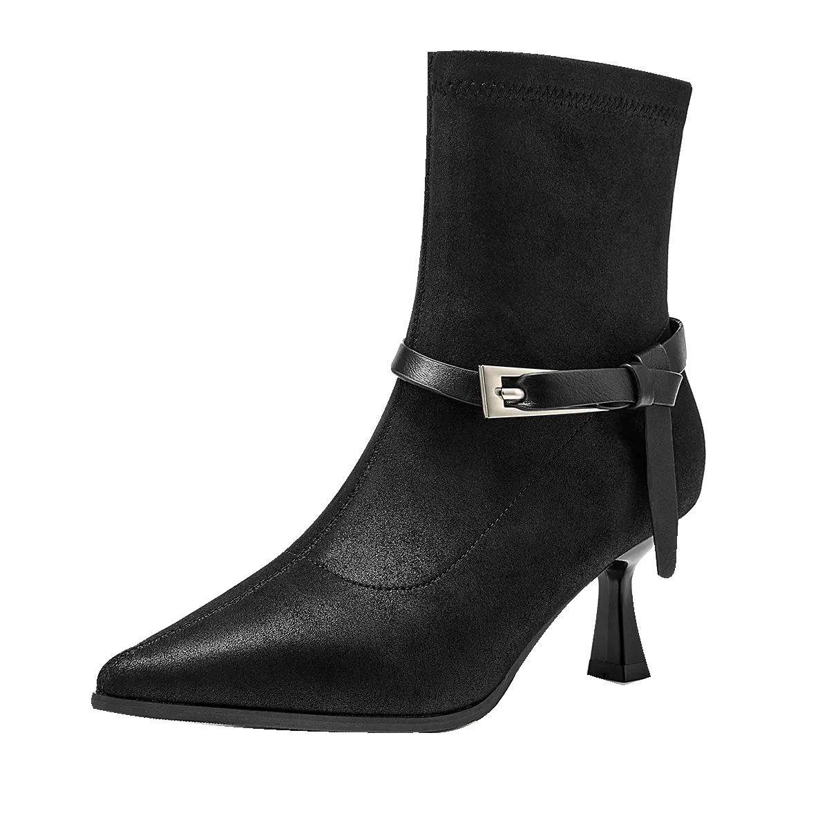 GUDIANFENGDU Женские черные угги на меху, цвет Black (Fleece-Lined)