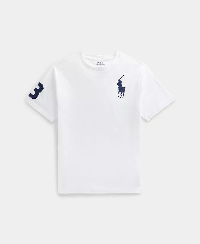 

Футболка Big Boys Big Pony из хлопкового джерси Polo Ralph Lauren, белый