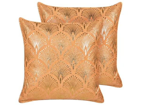 

Подушка Beliani 2 шт HOYA, 45x45x45 см цвет gold/orange