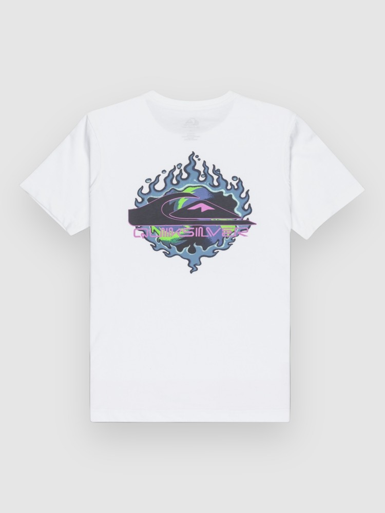 Футболка Quiksilver Ev In Flames Kids T-Shirt, white — фото 2