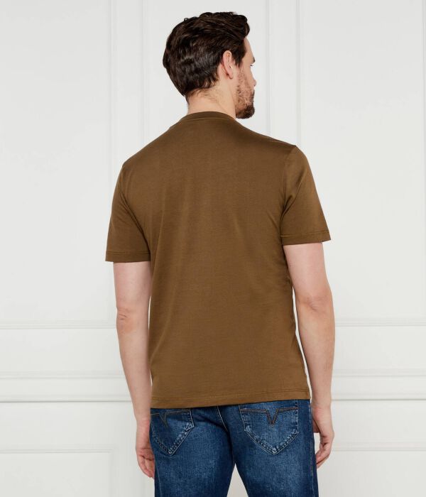 Футболка te_logotexture Slim fit Boss Orange, хаки — фото 3